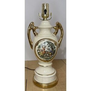 Vtg Kaeder Table Lamp George Martha Washington Ceramic Gold Handles 15" Working